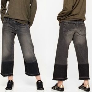 Zadig & Voltaire Paris Bay Cropped Wide Leg Jeans Gray 29